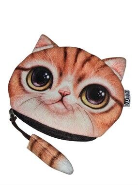 Cute Cat Face Coin Purse - Orange Tabby